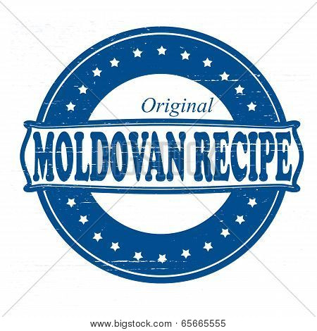 Stamp with text Moldovan recipe inside vector illustration