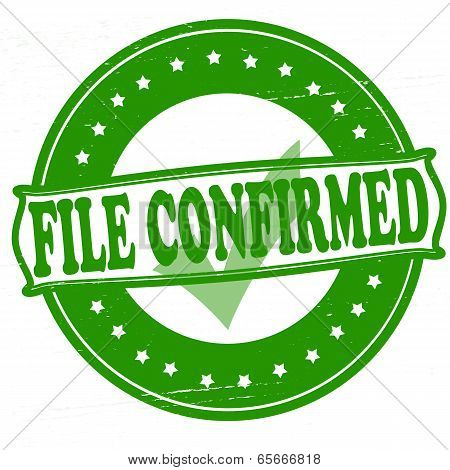 Stamp with text file confirmed inside vector illustration
