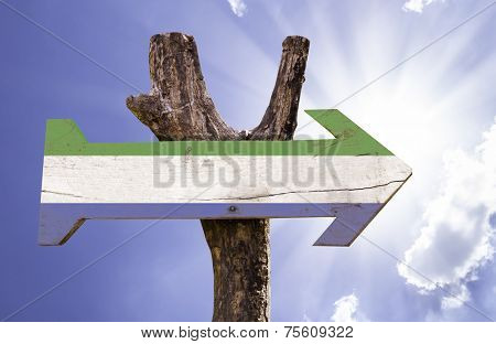Sierra Leone wooden sign on a beautiful day