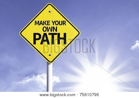 Make your Own Path road sign with sun background