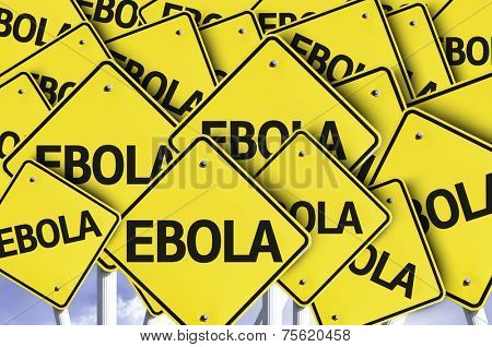Ebola written on multiple road sign