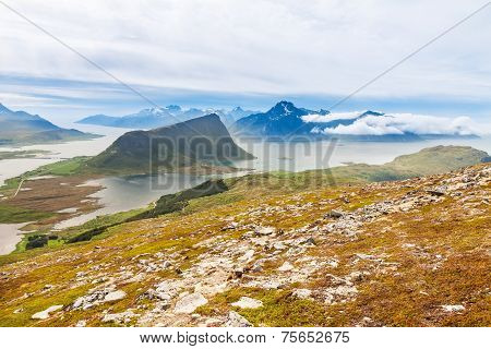 Scenic fjord on Lofoten islands