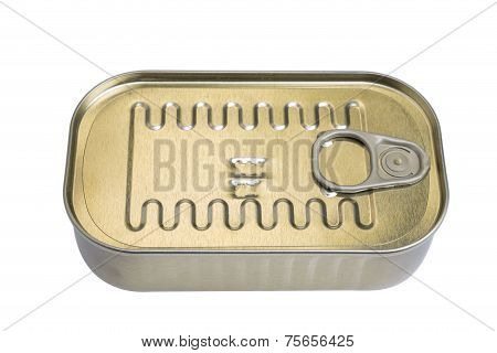 Fish Tin. On A White Background.