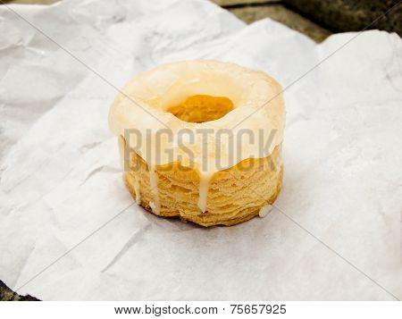 Cronut With White Glassed.