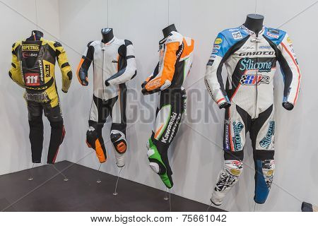 Motorbike Suits On Display At Eicma 2014 In Milan, Italy