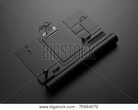 Black Elements On Black Paper Background