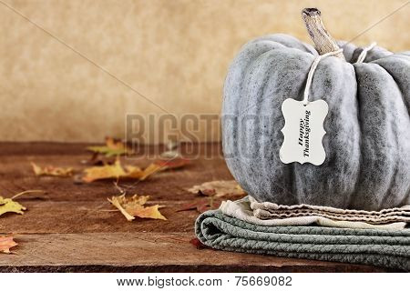 Green Pumpkin With Tag And Text