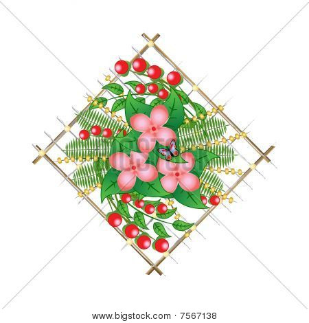 Panel-Komposition mit Blumen