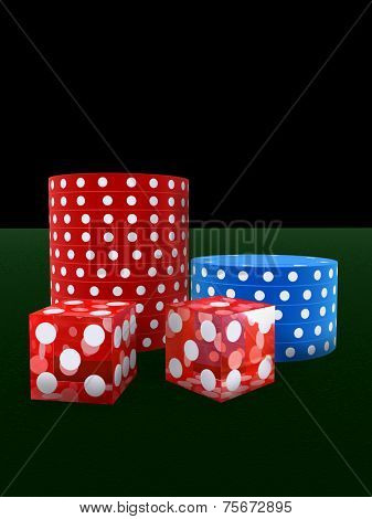 jetons and dice