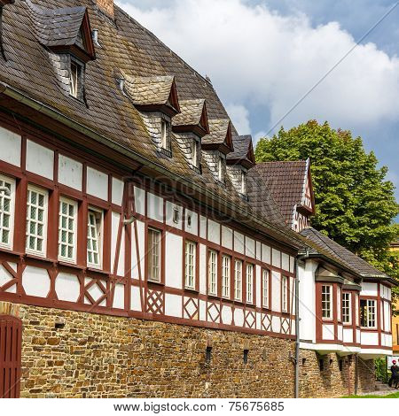 Traditional German Helf-timbered House In Koblenz