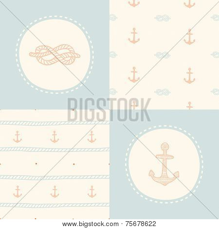 Retro anchor pattern set.