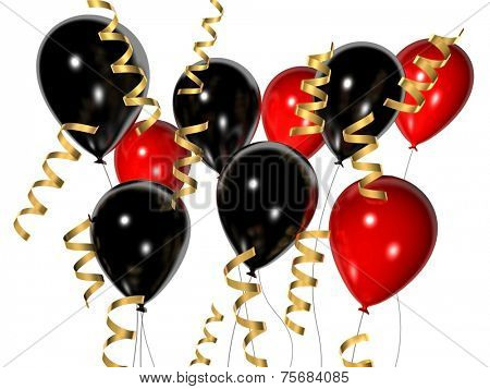 red and black balloons
