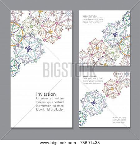 Vector Greeting Card Design. Ornamental Invitation Template.  Vi
