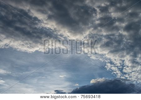 Sunset Sky With Altocumulus Cloud