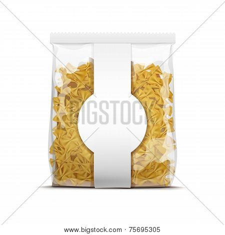 Farfalle Bow Tie Pasta Packaging Template Isolated