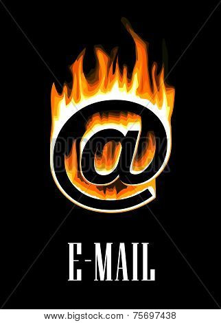 E-mail icon going up in flames