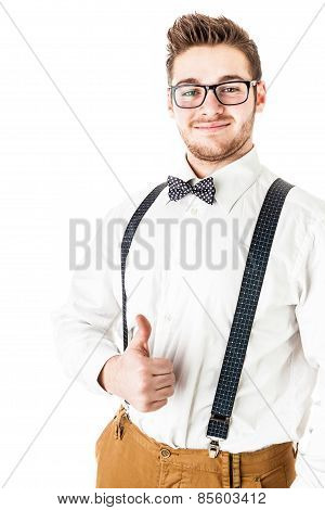 Thumb Up Handsome Hipster
