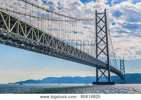 Akashi-Kaikyo Bridge in Kobe Japan
