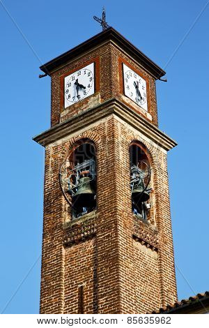 In Mozzate   Old Abstract D Church Tower Bell Sunny Day Milan