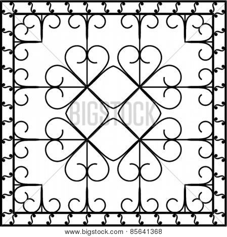 Wrought Iron Fireplace Grill Vector Art
