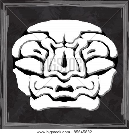 original face masks ancient gods, for tattoo and ancient amulets. Incas, Aztecs