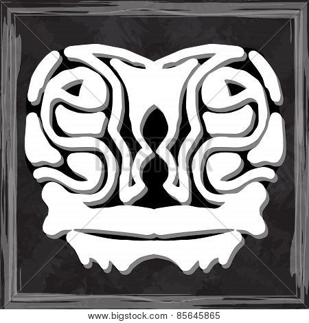 original face masks ancient gods, for tattoo and ancient amulets. Incas, Aztecs