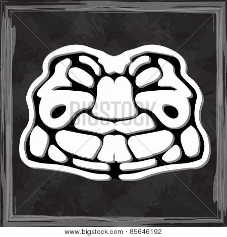 original face masks ancient gods, for tattoo and ancient amulets. Incas, Aztecs