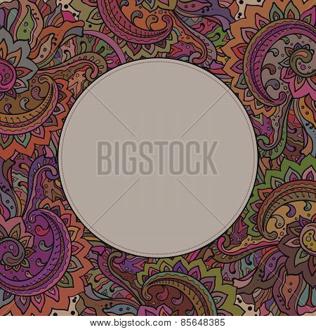 Vector frame of the indian floral ornament