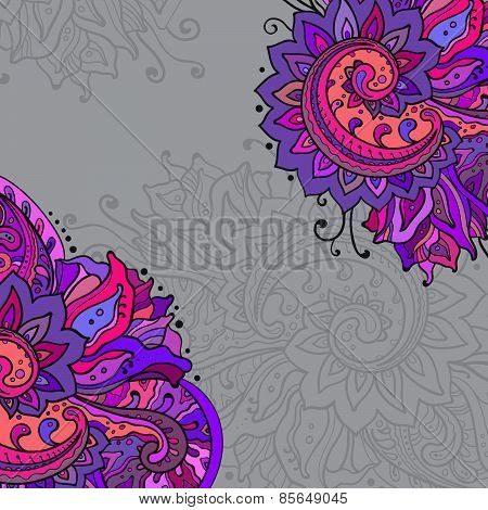 Vector frame of the indian floral ornament