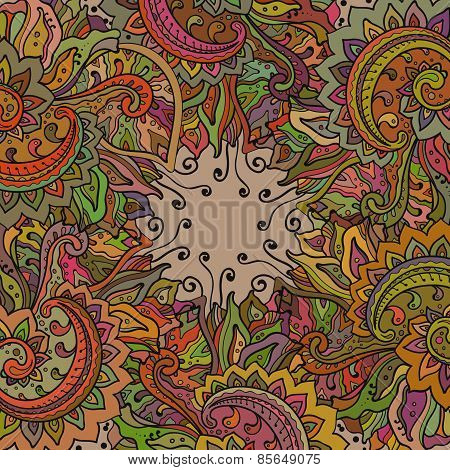 Vector frame of the indian floral ornament