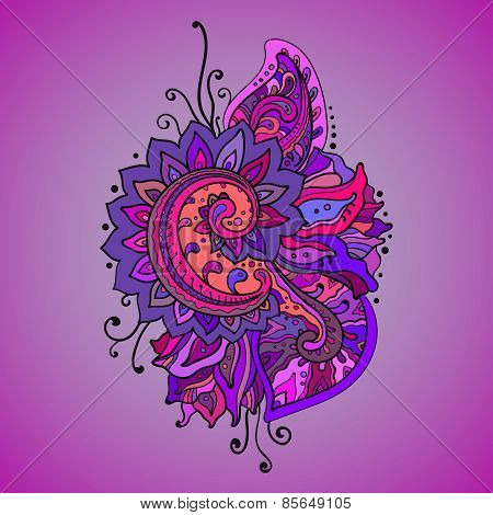 Traditional vector oriental floral ornament with a lot of details