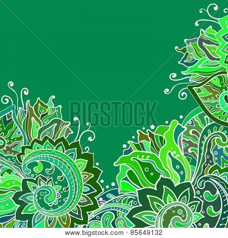 Vector frame of the indian floral ornament