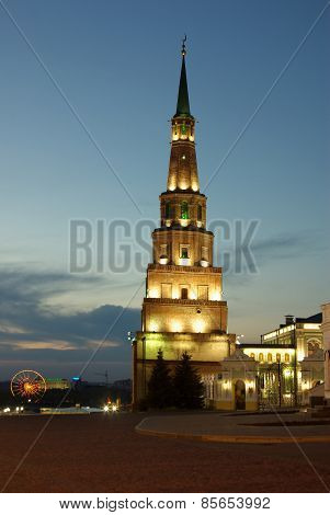 Leaning Söyembikä Tower In Kazan, Russia