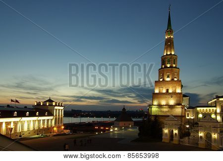Leaning Söyembikä Tower In Kazan, Russia