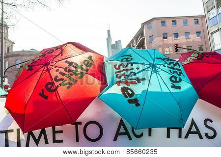 People Demonstrate Against Ezb And Capitalism