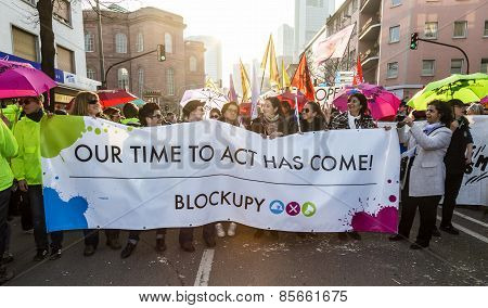 People Demonstrate Against Ezb And Capitalism
