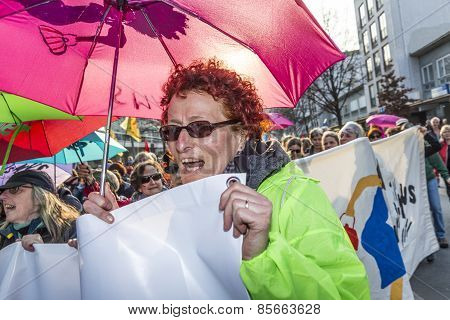 People Demonstrate Against Ezb And Capitalism