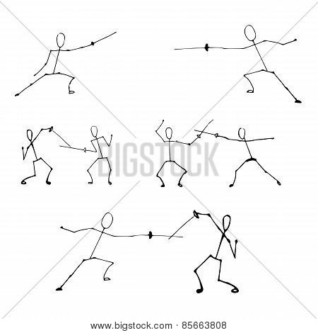 Stick Human Figures Set
