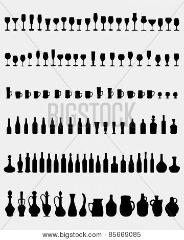 bottles and glasses