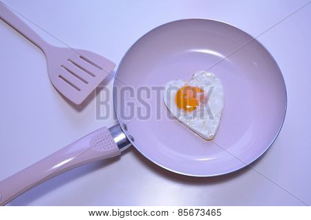 Egg In A Heart Shape.