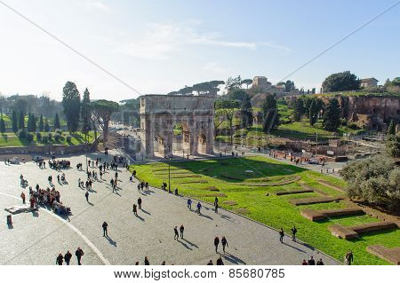 Rome, Italy - January 21, 2010: Arch Of Constantine