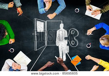 Wind Up Forced Management Take Control Brainwashed Concept
