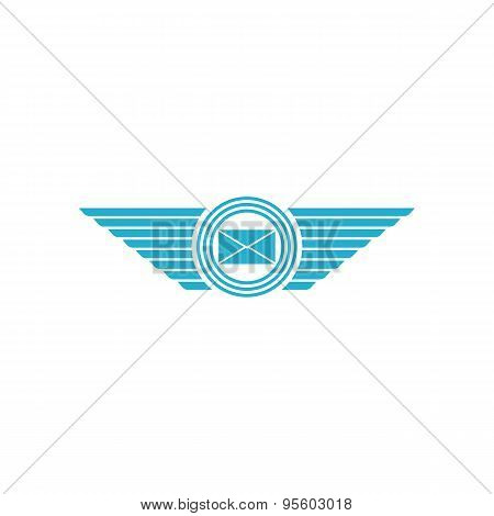 Postal Envelope With Wings Logo, Email Message Icon