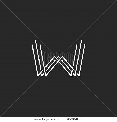 Modern Letter W Monogram Logo, Mockup Business Card Emblem