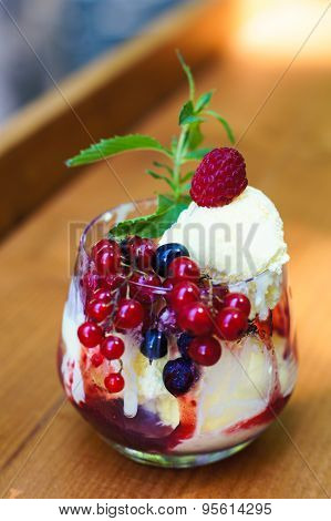 Icecream And Fruits