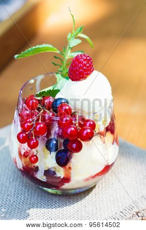 Icecream And Fruits