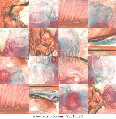 Abstract Geometric Painting. Picture - Puzzle. Mix