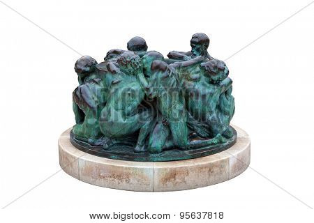 The Well of Life, sculpture made by Croatian sculptor Ivan Mestrovic in 1805, standing in front of Croatian National Theater in Zagreb, Croatia.