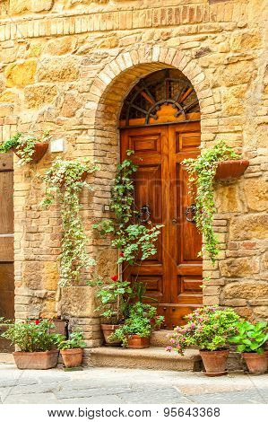 The Streets Of The Old Italian City Of Pienza