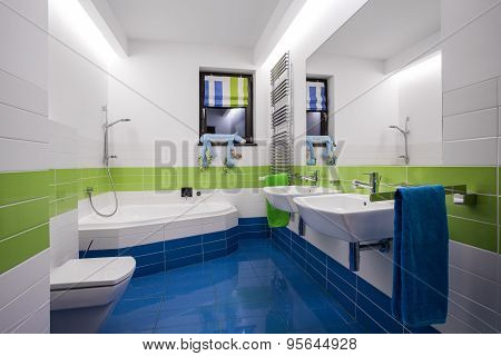 Modern Colorful Bathroom Interior